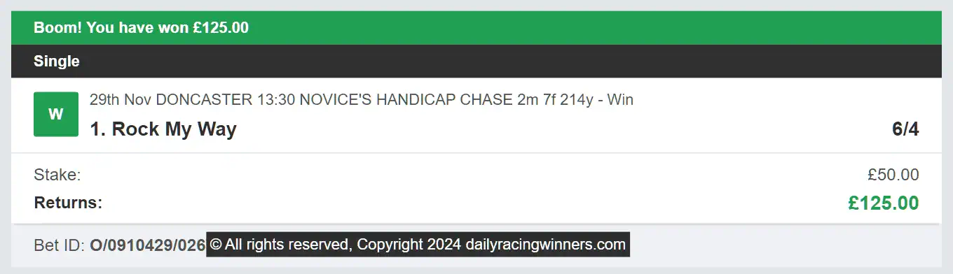 Daily Racing Winners - Winner 1 - 2024-11-29